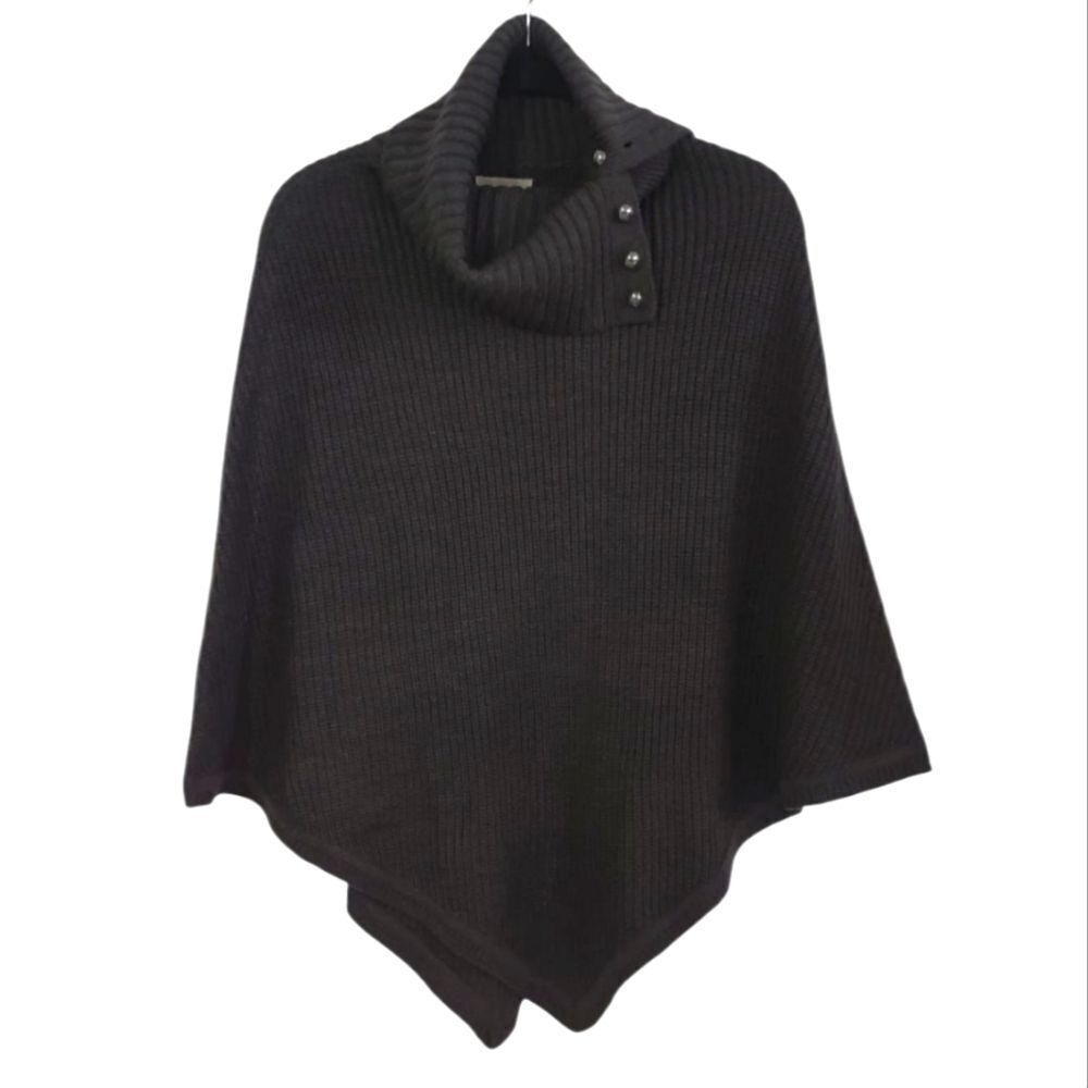 NWT Michael Kors Charcoal Knit Poncho OS